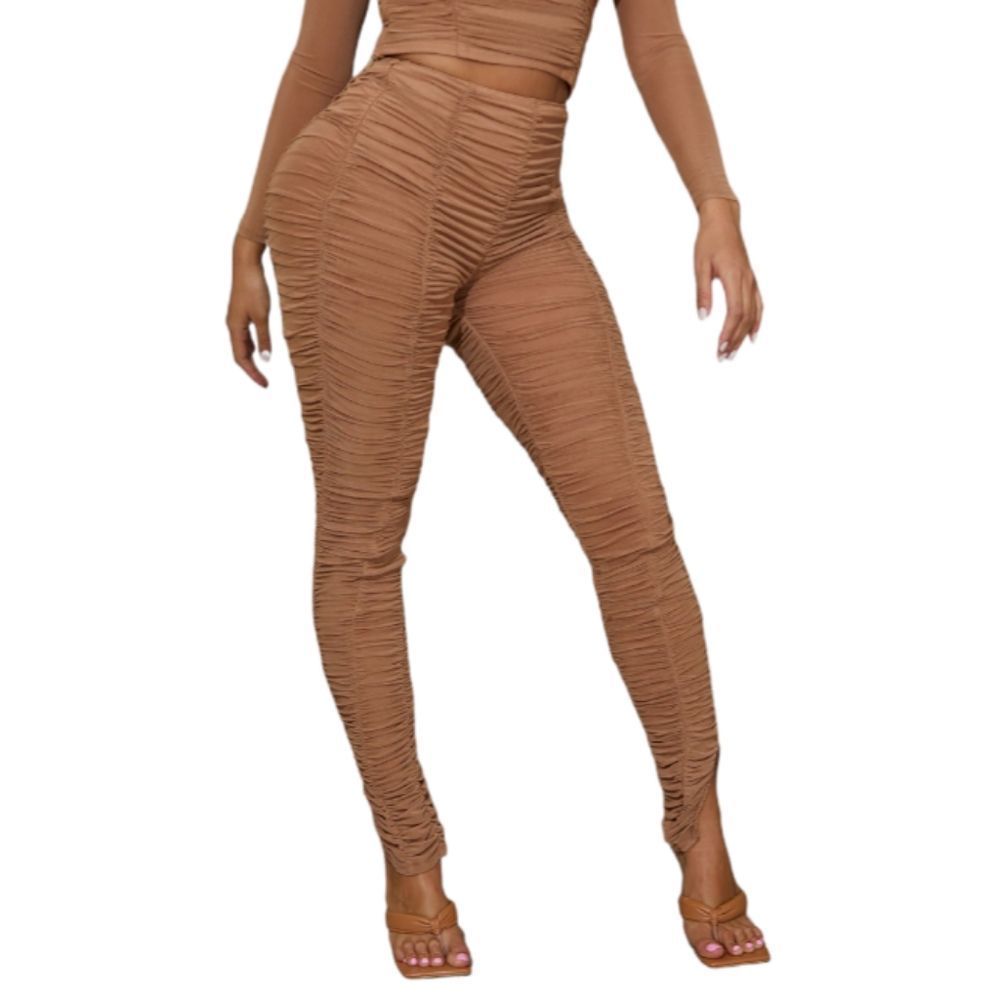 PRETTY LITTLE THING Shape Stone‎ Mesh Extreme Ruched Pants Size 8